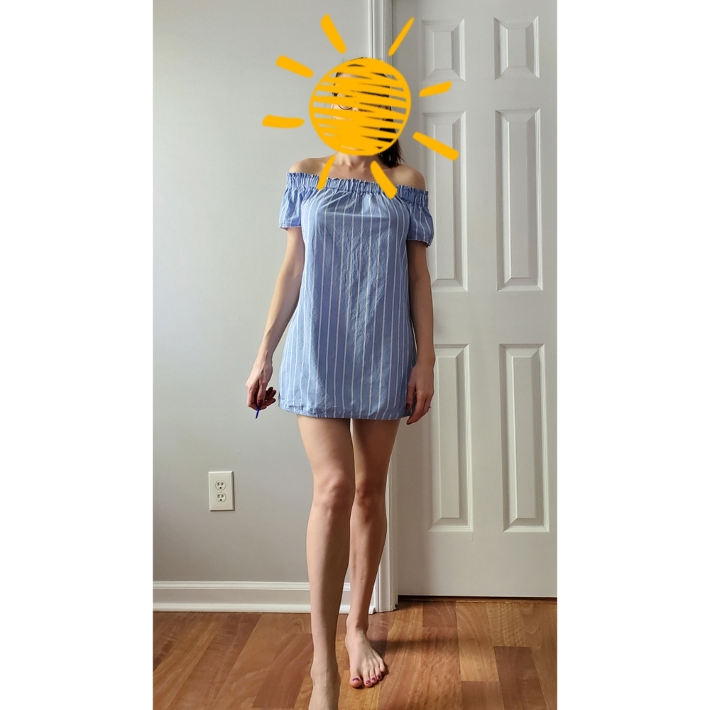 Blue summer cotton dress